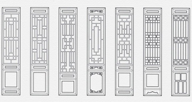 原阳常用中式仿古花窗图案隔断设计图